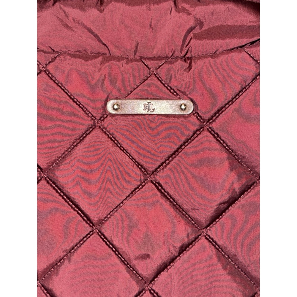 Ralph Lauren Quilted Vest Crest-Patch Logo Dark Garnet Women's Size XL NWT - Picture 9 of 9